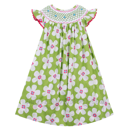 Pretty flower hand smocked dress - BB1190